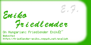 eniko friedlender business card